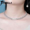 TOPGRILLZ 9mm Choker Necklace Miami Cuban Chains Necklace Iced Out Micro Pave CZ Hip Hop Punk Necklace Fashion Jewelry For Gift