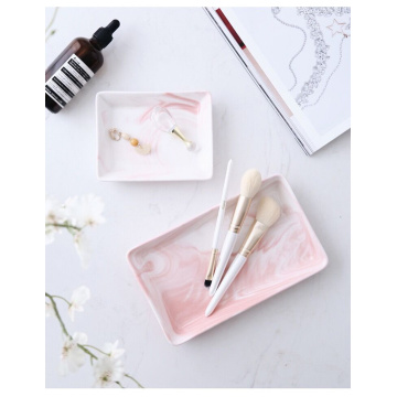 Nordic Storage Trays Marble Pattern Ceramics Table Minimalist Dessert Jewelry Storage Plate Office Desk Storage Trays Organizer