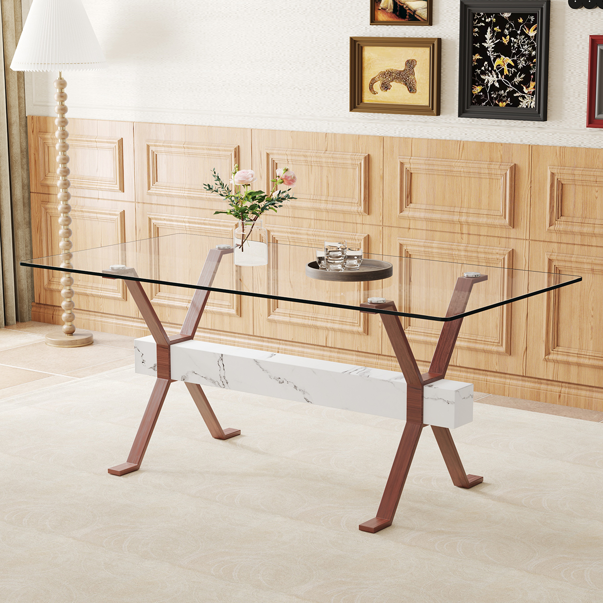 high end glass dining table design