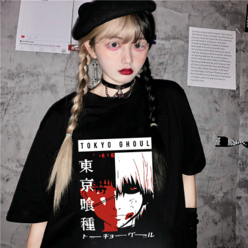 Tokyo Ghoul Anime Manga T Shirt New Funimation Kaneki Ken Cartoon Nice Loose T-shirt Women Cotton T Shirt Camiseta de mujer