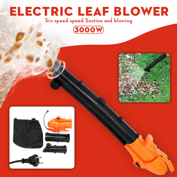 3000W 13000RPM Electric Blower Garden Powers Tools Leaf Crusher 6 Speed Control High Powers Blowing Dual Use 30L Storage Bag