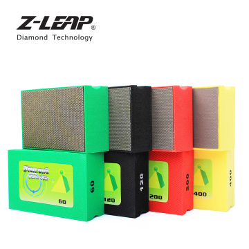 Z-LEAP Diamond Hand Polishing Pad Electroplated Diamond Hand Pad Foam Backed Glass Polishing Grinding Ceramic Tile Abrasive Tool