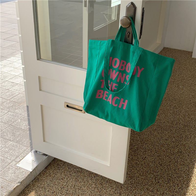 dark green canvas tote bag