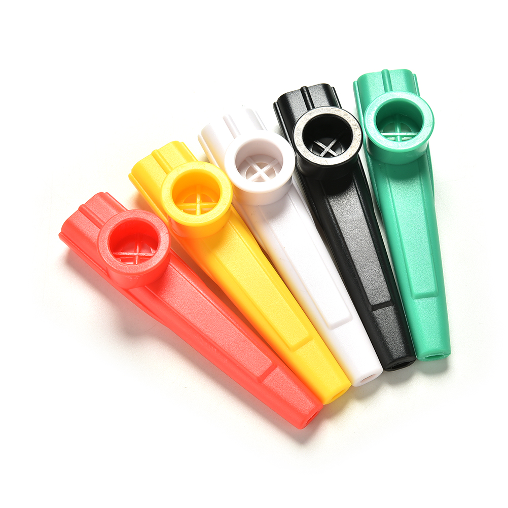 5 Mixed Color Plastic Kazoo Wind Instrument Kazoo Instrument Gift Instrument for Kids Party Supplies Cheerleading Whistle