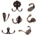 Antique Zinc Alloy Door Vintage Hooks for Clothes Coat Hat Bag Single Double Hanger Hook Bathroom Wall Hooks