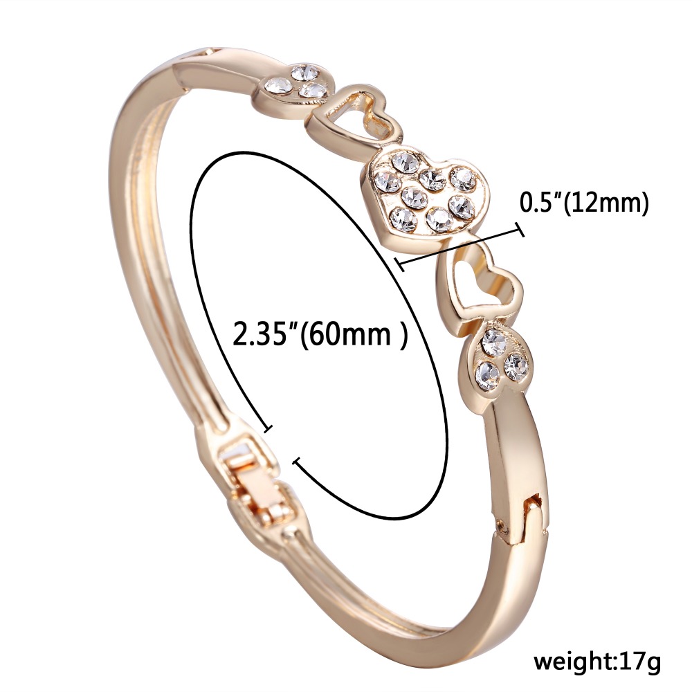 12 Styles Love Heart Bracelets Screw Bangles Women Stainless Steel Bracelet Bangle Inlay Rhinestone Jewelry Gift