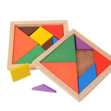 Hot 3d puzzle early educational DTY colorful wooden toy tangram games lock puzzle toys for children 8 style