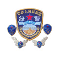 Chinese Police Blue Set Metal and Embroidery Badges