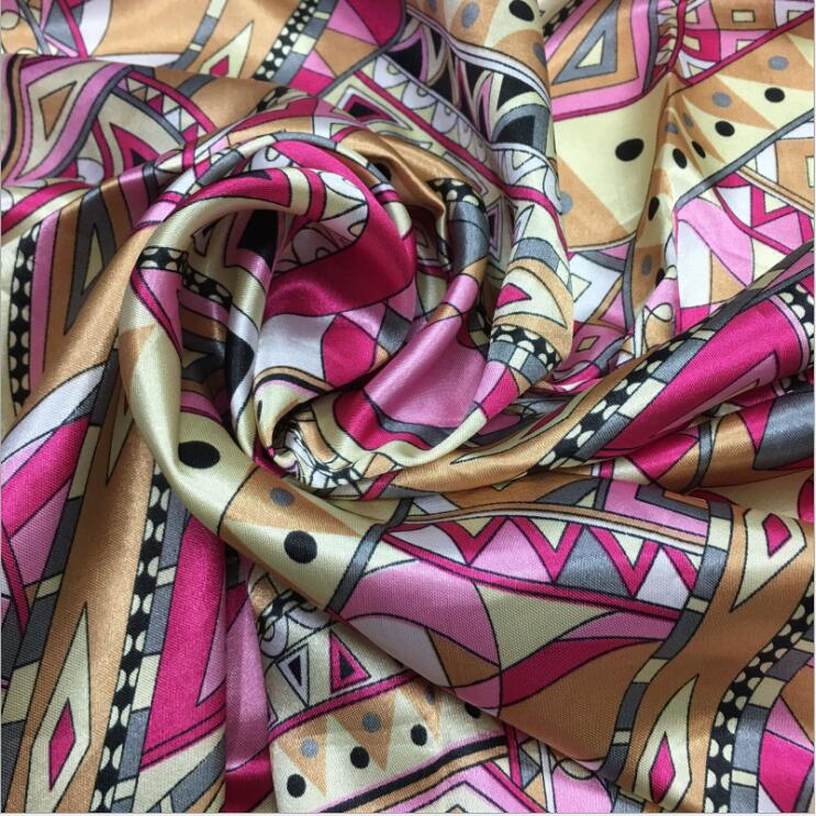 Color geometric pattern printing satin fabric used in luggage lining, work clothes decoration cloth cushion DIY fabric