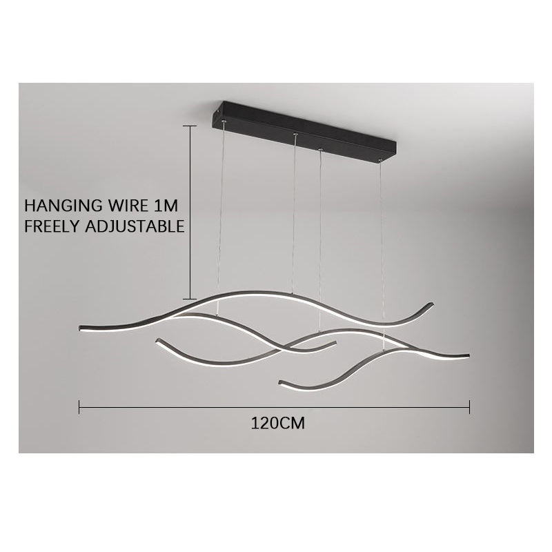 Wave Shape LED Pendant for Dining