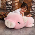 Lovely Pig Stuffed Doll Lying Plush Piggy Toy White/Pink Animals Soft Plushie Hand Warmer Blanket Kids Comforting Gift
