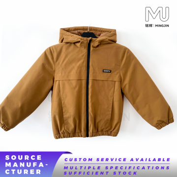 Boys Caramel Brown Hooded Casual Padded Jacket