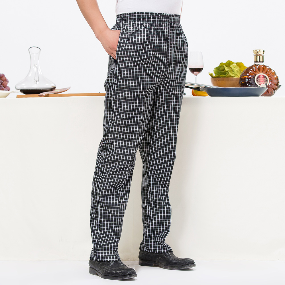 VIAOLI hotel cooker uniform pant chef work clothes restaurant Stripe semi-elastic trousers work clothes zebra pant kitchen pant