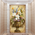 wellyu Custom wallpaper 3d photo murals European retro painting vase Floral entrance hallway aisle wall paper papel de parede