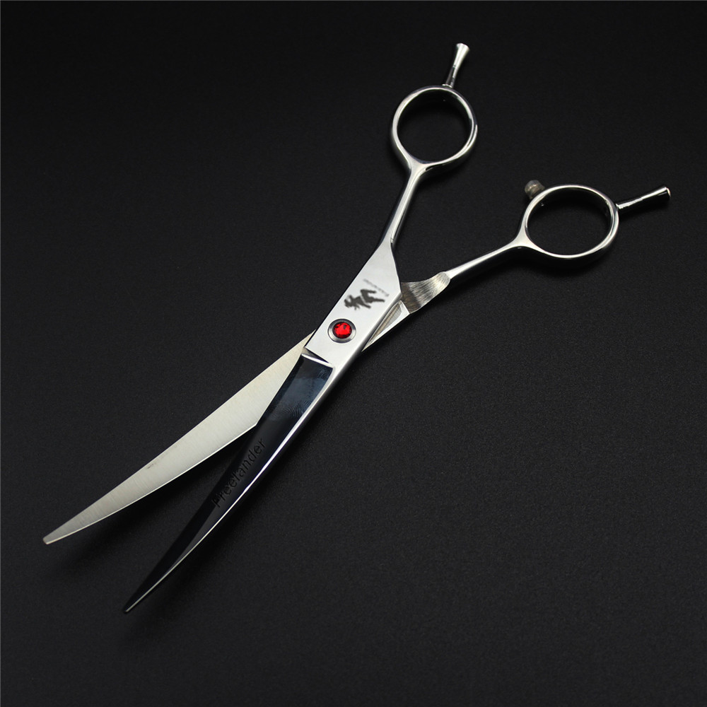 6/7/8/9 inch Curved Scissors Professional Cat Dog Shears Pet Grooming Scissors Hair Cutting Japan 440C Animals Haircut Tools