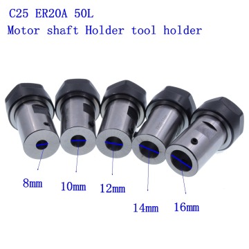 C25 ER20A 8mm 10mm 12mm 14mm 16mm 50L Motor shaft Collet Chuck Extension Rod Holder tool holder