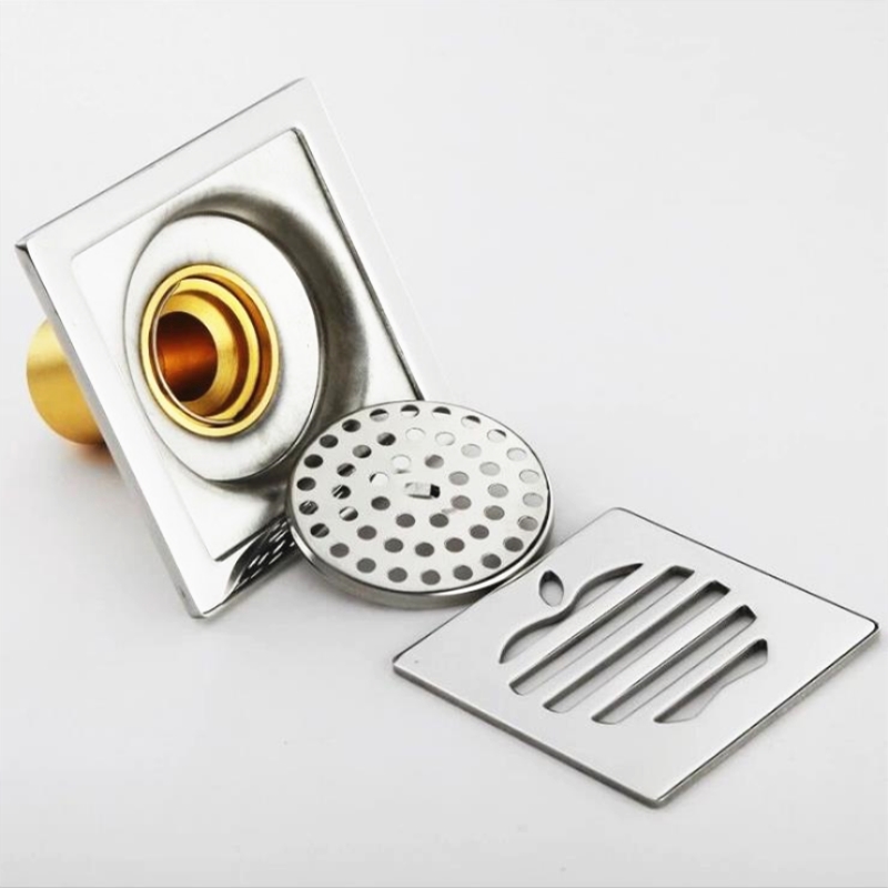 1pc Modern Stainless steel Bathroom Tile Invisible Shower Square Floor Drain Cover Hair Shower Catcher Clean Strainer