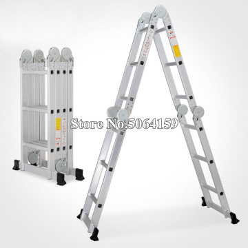 New 7 in 1 Multi Purpose Step Ladder Aluminum Folding Telescoping Ladder Work Platform Scaffold With Locking Hinge
