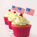 100pcs 65mm USA Flag Picking Flag Food Toothpick Cake Cocktail Fruit Festival Food Decoration Recyclable Toothpick