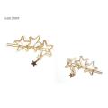hollow out gold star hair clips