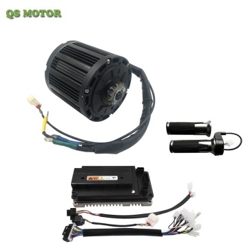 QSMOTOR 3000W Mid-Drive BLDC Motor With 428 Sprocket And Sine Wave Controller Votol EM-150 For Electric Motorcycle