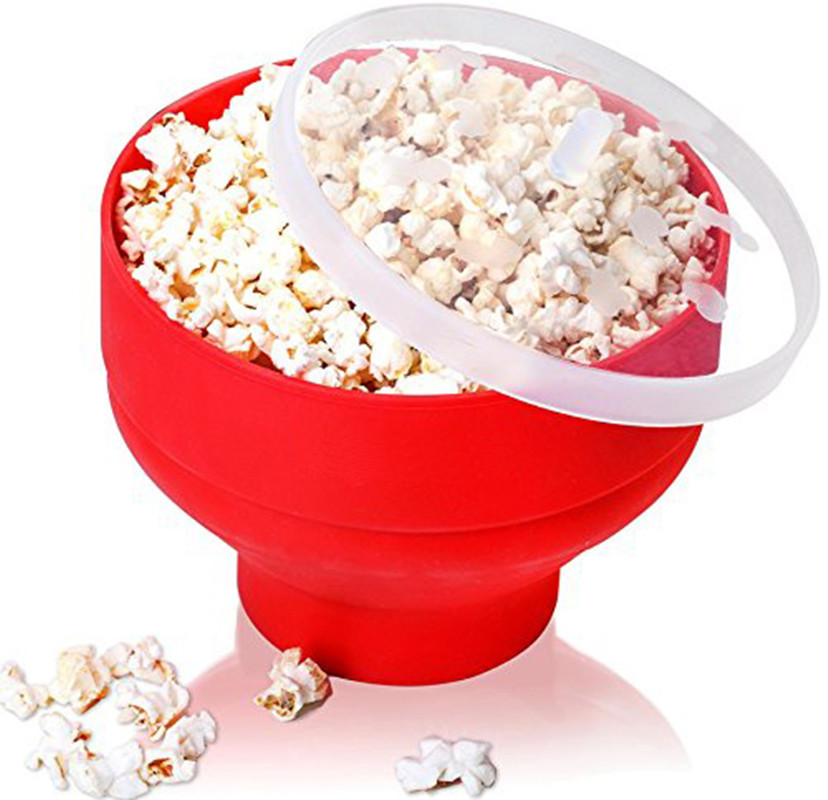 1PC Silicone Popcorn Popper Bowl Microwave Popcorn Maker Box Foldable Snack Popcorn Bucket Container Kitchen Baking Tool LN 002