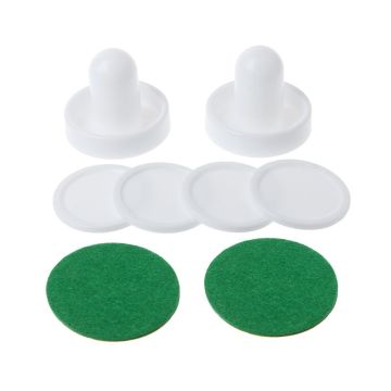 White Air Hockey Accessories 50mm Goalies & 60mm Puck Felt Pusher Mallet Adult Table Games Entertaining Toys