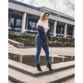 Melody Four Ways Stretchable Super Elastic High Waist Jeans Woman Zipper Fly High Rise Push Up Sexy Jeans Jeggings 2020 Summer