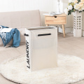 Shushi fashionable slim waterproof laundry bag white foldable dirty cloth laundry bin home use collapsible corner laundry basket