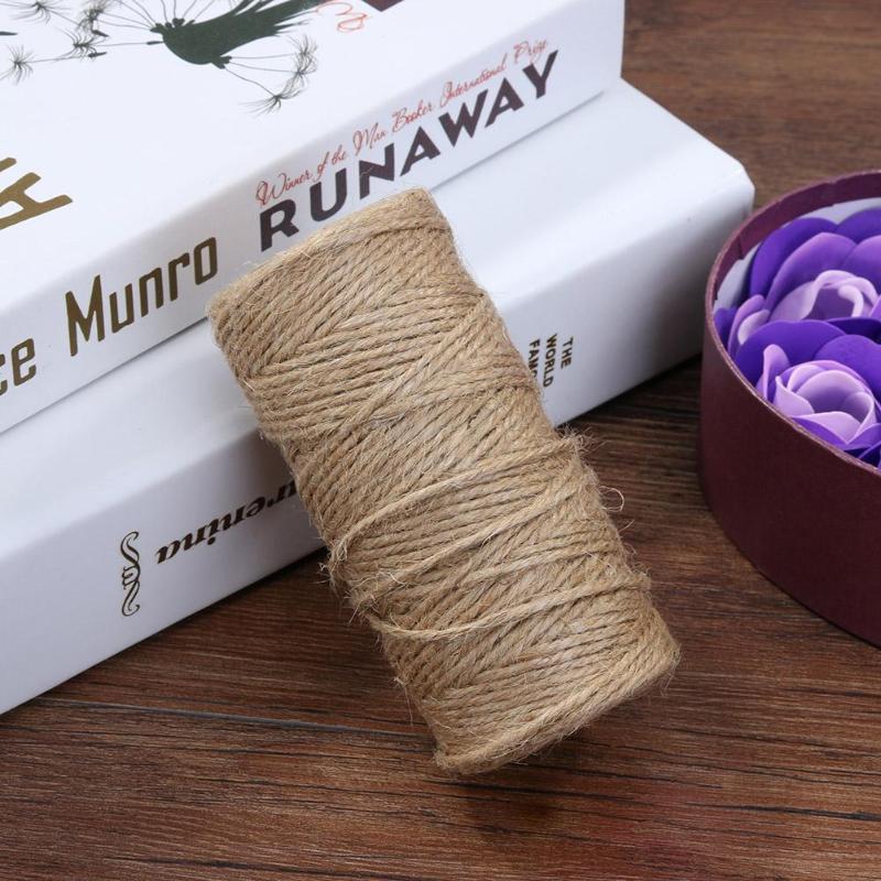 100m/roll Natural Hemp Rope Jute Twine Burlap String Wrapping Cords Thread DIY Scrapbooking Craft Decor Party Wedding Gift