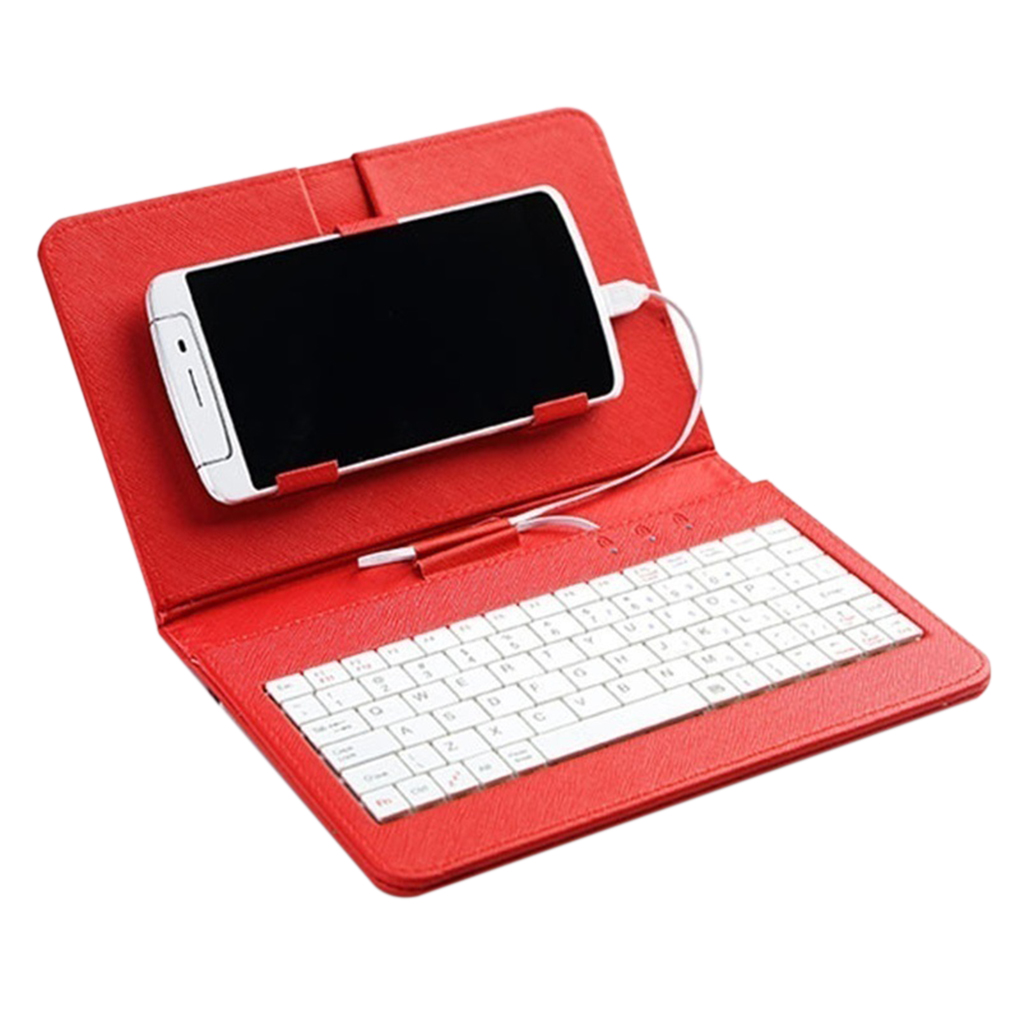 2019 Hot Sales Portable PU Leather Keyboard Case for Samsunge Protective Keyboard For 4.8-6.0 inch Mobile Phone