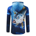 Fishing Uniform Summer UV Sun Protection Clothing Quick Dry Breathable Clothes Men Outdoor Shirt Hooded Top Pants Ropa Blue Fish