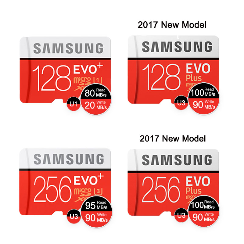 SAMSUNG Memory Card Micro SD EVO PLUS 256GB 128GB 64GB 32GB SDHC SDXC Grade Class10 C10 UHS-1 TF Cards Trans Flash 4K microsd