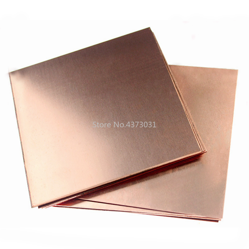 1pc 99.9% Copper Sheet Plate DIY Handmade material Pure Copper Tablets DIY Material for Industry Mould or Metal Art 100x100mm