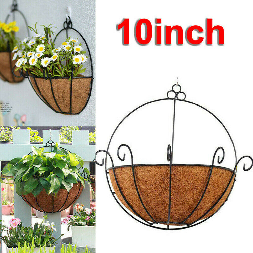 Half Round Hanging Wall Planter Coconut Palm flower basket Flower Basket Plant Pot Holder Hanging Baskets Liners Garden Decorati