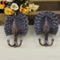 Peacock Hook Curtain Wall Holder Casting Hanging Ball Decoration Accessories 3 Colors For Living Room CP045C