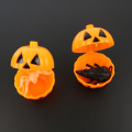 6/12pcs Plastic Pumpkin Shaped Storage Box Case Container Halloween Mini Gift Holder Props (Yellow)