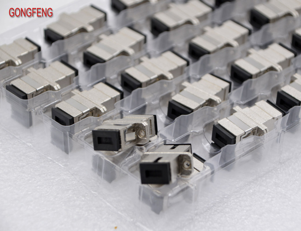 100PCS New Fiber Optic Adapter Connector Carrier-Class Metal Adapter SC-SC Flange Singlemode Simplex Coupler Special Wholesale