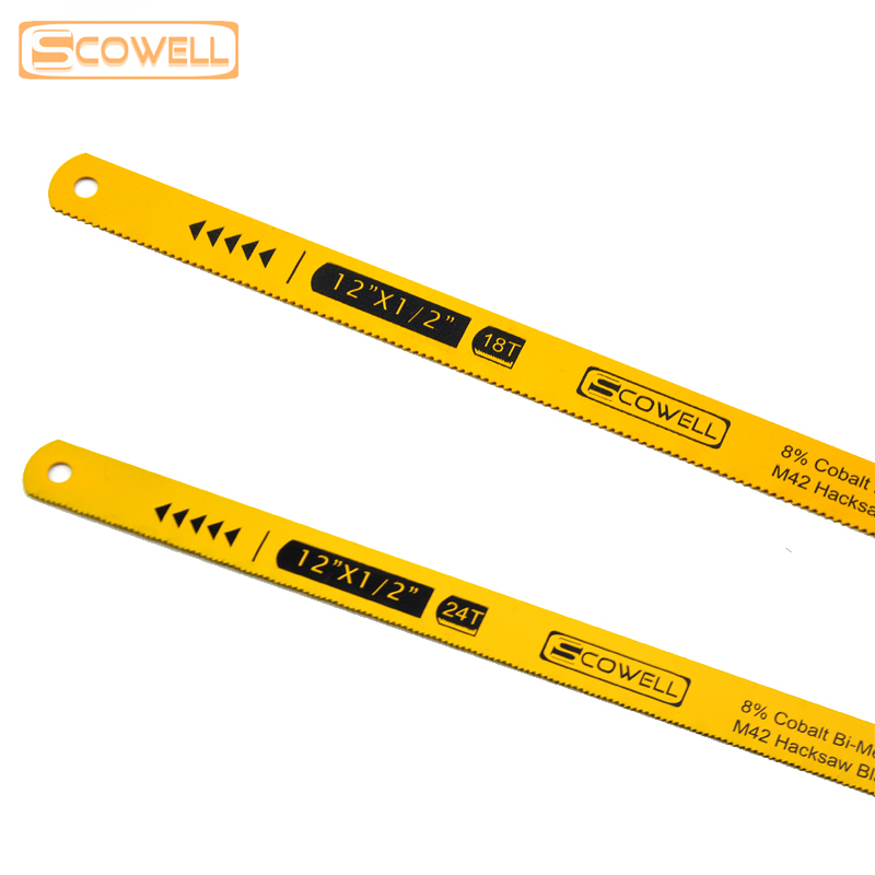 30% off SCOWELL Flexible HSS Bi-metal M42 8% Cobalt 12"x1/2" (300mm Length) Hacksaw Blades 5PCS 24TPI and 5PCS 18TPI hand saw