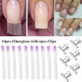 1 Pack Professional Fiberglass Nail Extension Nail Silk Wraps Extension Acrylic Nail Form With Curvature Clips #298124