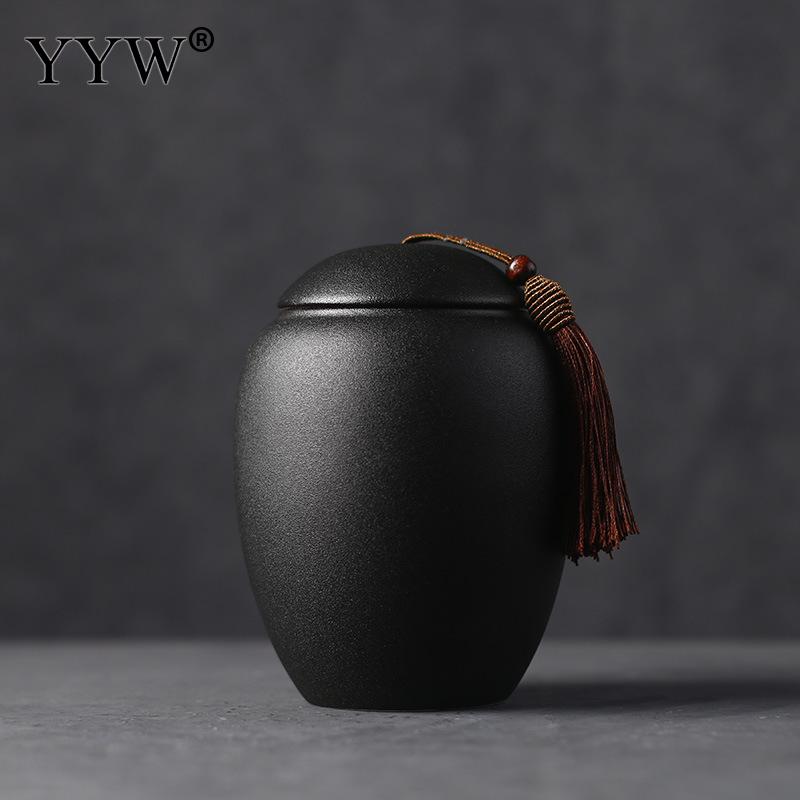 Black Cremation Urns For Pet Human Ashes Ceramic Urn Small Keepsake Funeral Casket Pet Memoria Urne Keepsake Urns For Ashes