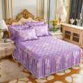 3 Pcs Winter Thicken Quilted Quality Bed Skirt Spread Queen King Size Home Decoration Bedding Set