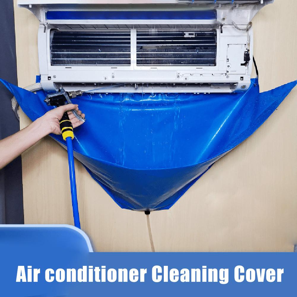 Air Conditioner Cover Washing Bag Wall Mounted Air Conditioning Cleaning Protective Dust Cover Cleaner Bags Tightening Belt