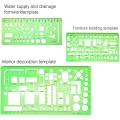 9 Pieces Geometric Drawing Templates Green Building Formwork Stencils Plastic Measuring Rulers for Building and Studying