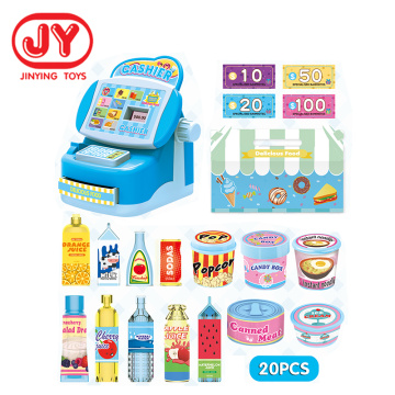 Mini Model Supermarket Checkout Counter Role play Cashier Cash Set Kids Pretend Play Gift Early Educational Toys for children