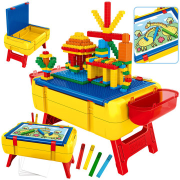 City Baseplates Box Storage Table Blocks Toy For Children Function Drawing board Base Plates Portable Learaing Blocks