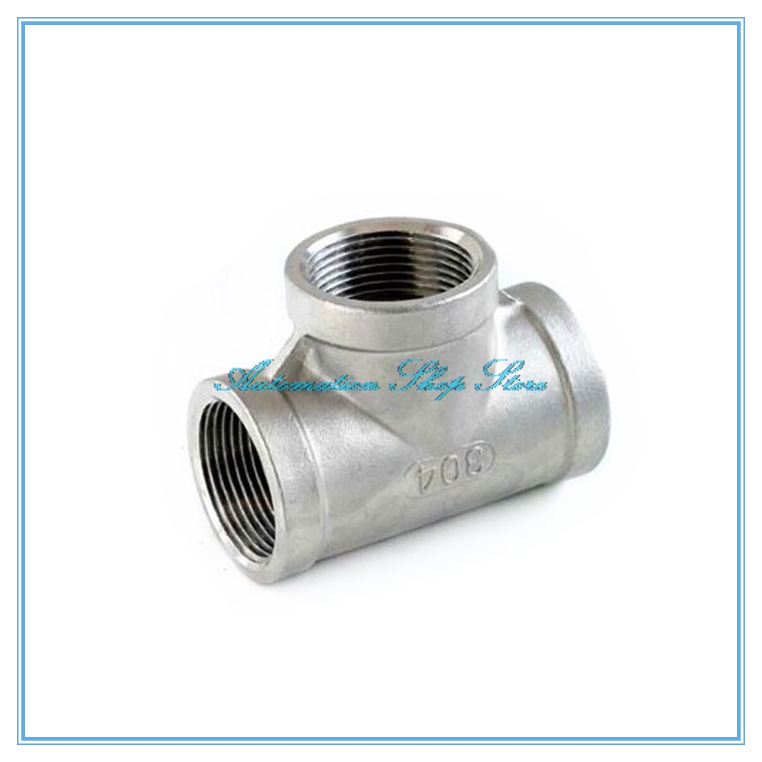 1/8" 1/4" 3/8" 1/2" 3/4" Female Thread BSP Water Pipe Fitting 3 way Tee Equal Stainless Steel SS 304