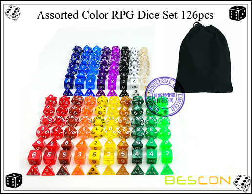 Assorted Color RPG Dice Set 126pcs-4