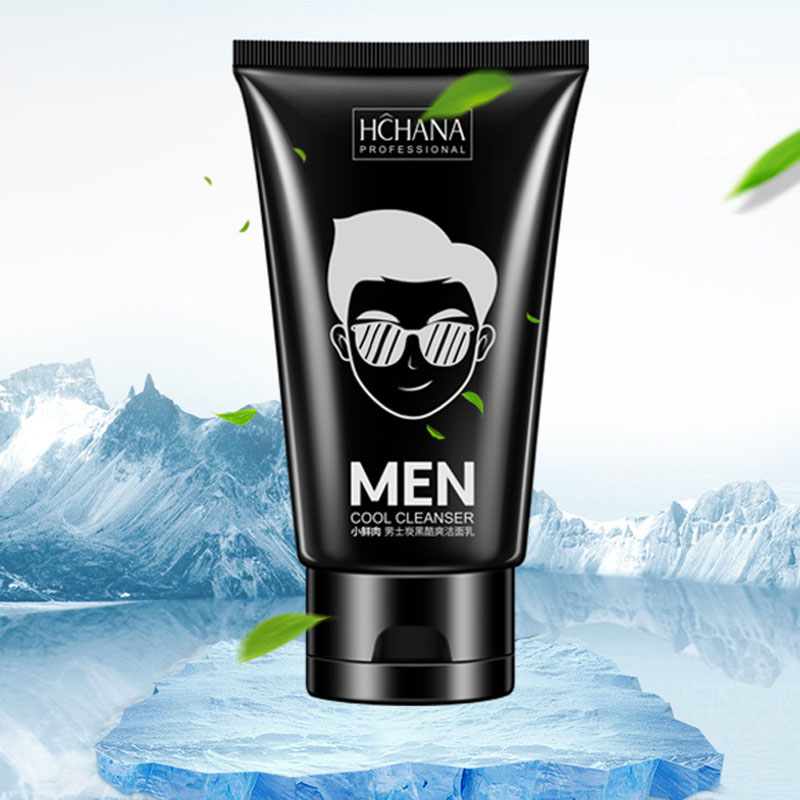 HANCHAN Men Facial Cleanser Face Wash Carbon Nourishing Cleanser Moisturizing Whitening Anti-Spots Marks Deep Clean