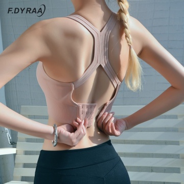 F.DYRAA Women Sports Bra Push Up Crop Top Female Fitness Gym Bra Hollow Breathable Top Sexy Running Yoga Bra Athletic Sportswear